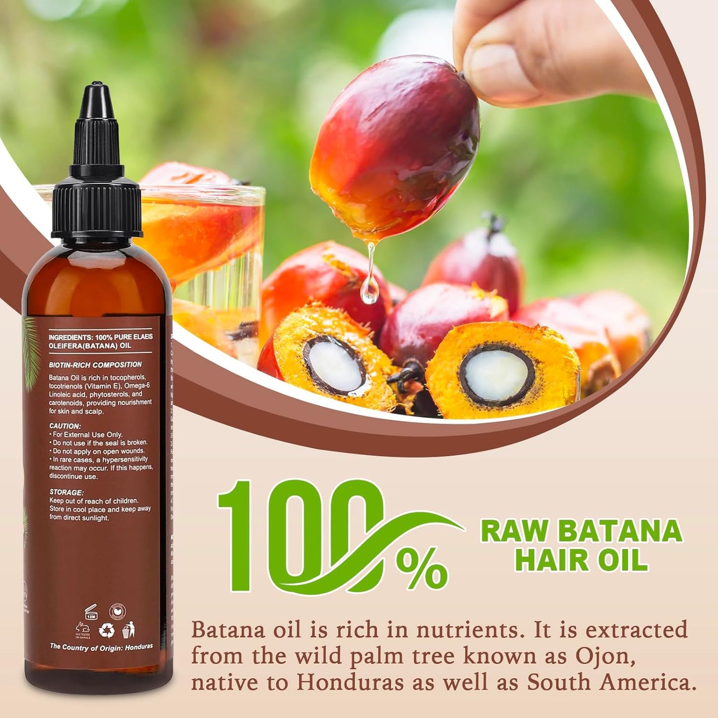 Organic Batana Oil For Hair Growth: Batana Oil for Women & Men - Hair Growth Product for preventing hair loss. 4.2 OZ