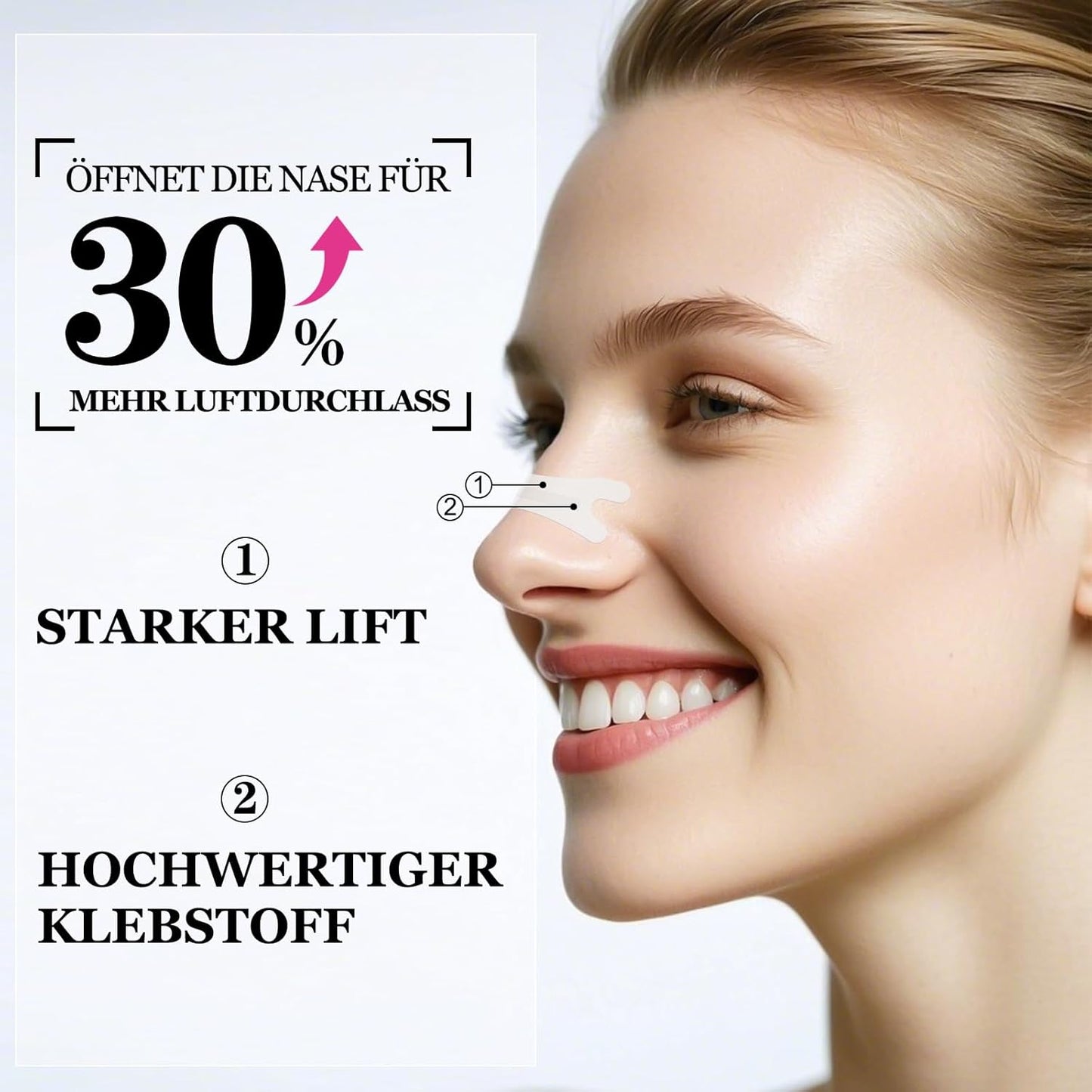 Anti-Snoring Nasal Strips for Children and Adults: Anti-Snoring Nose Strips for Free Breathing at Night or Campaigns, 30 Pieces