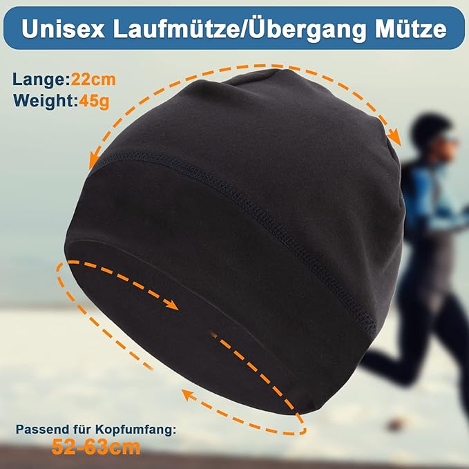 RLSFV Running Hat Men Women Sports Hat Fleece Thermal Comfortable Transition Hat High Elasticity Windproof Functional Hat Unisex for Jogging Skiing Work Fishing Cycling Outdoor