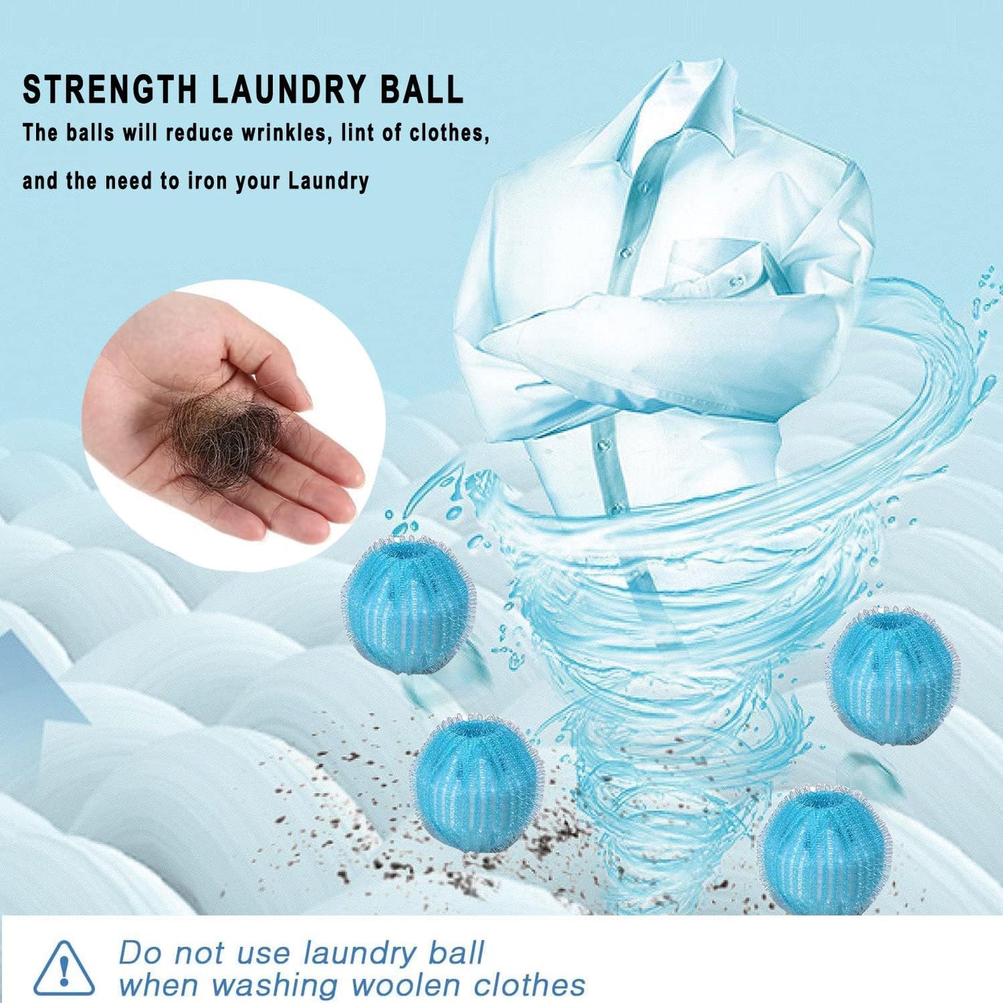 Pet Hair Remover for Laundry 12 Packs: Washing Balls Removes Pet Fur, Hair from Clothes Laundry Bedding - Dog & Cat Hair Catcher for Washing Machine & Dryer