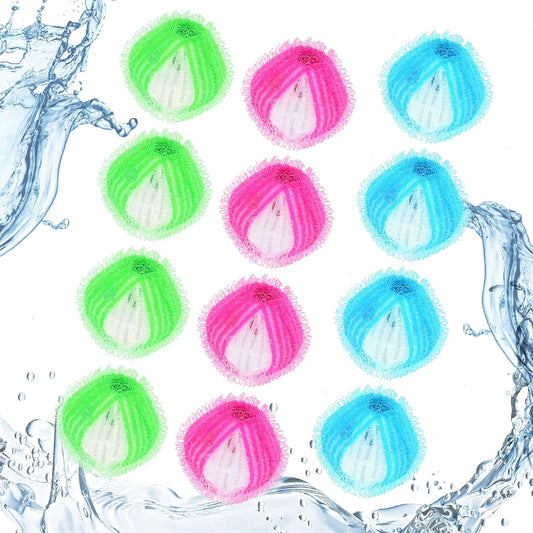 Pet Hair Remover for Laundry 12 Packs: Washing Balls Removes Pet Fur, Hair from Clothes Laundry Bedding - Dog & Cat Hair Catcher for Washing Machine & Dryer