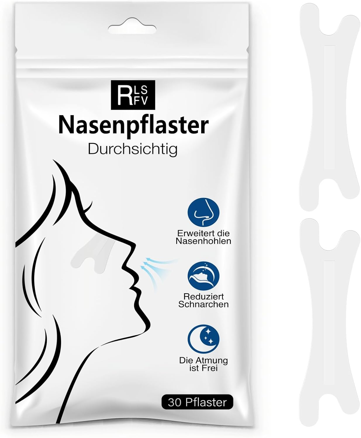 Anti-Snoring Nasal Strips for Children and Adults: Anti-Snoring Nose Strips for Free Breathing at Night or Campaigns, 30 Pieces